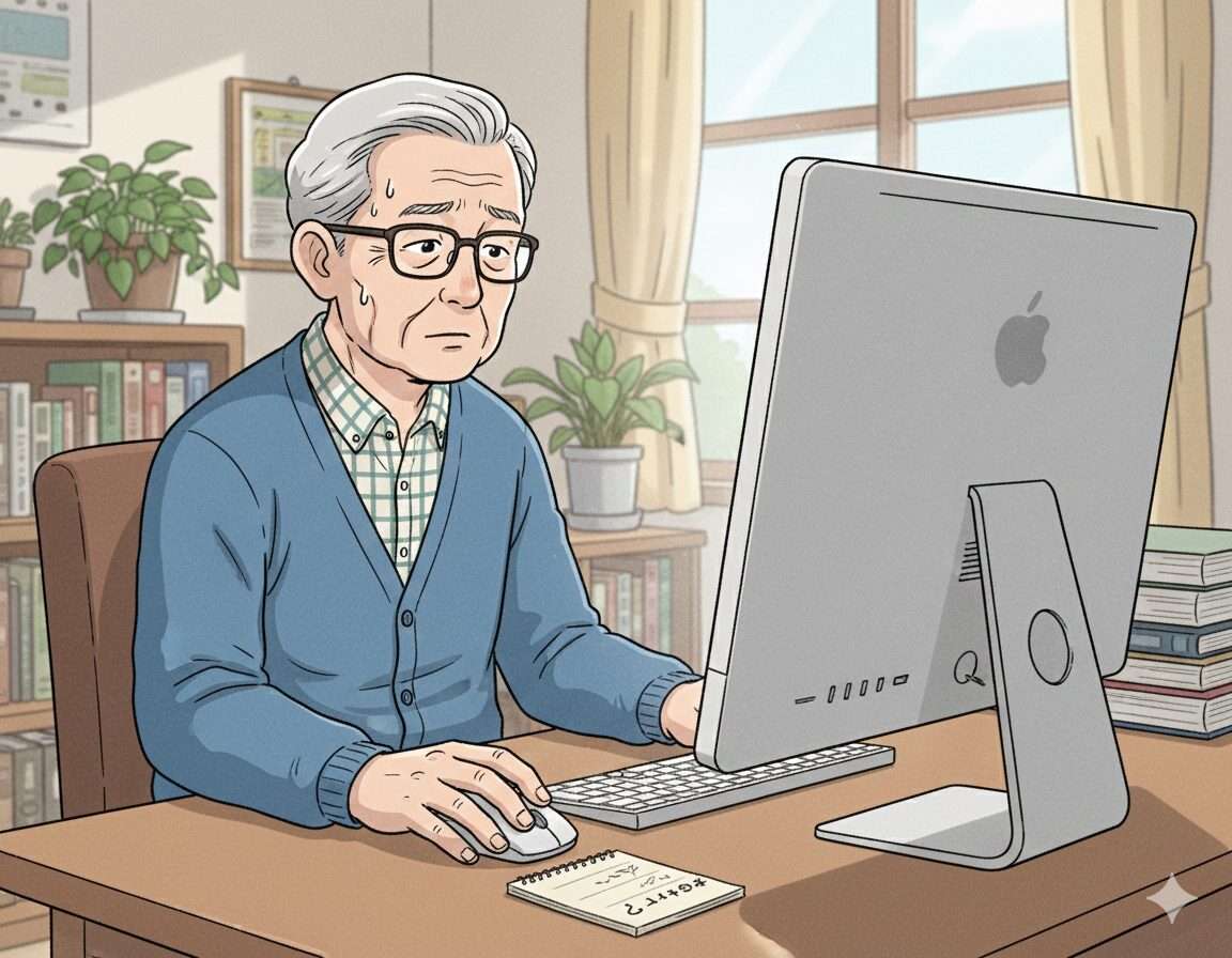 AI画面が真っ白事件 - 困惑するグランパ